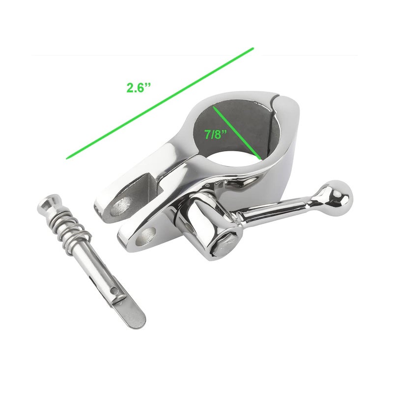 Mxeol Bimini Rail Mount Hinge 7/8 Inch W/Boat Pin Quick Release Stainless Steel Pair - Image 2